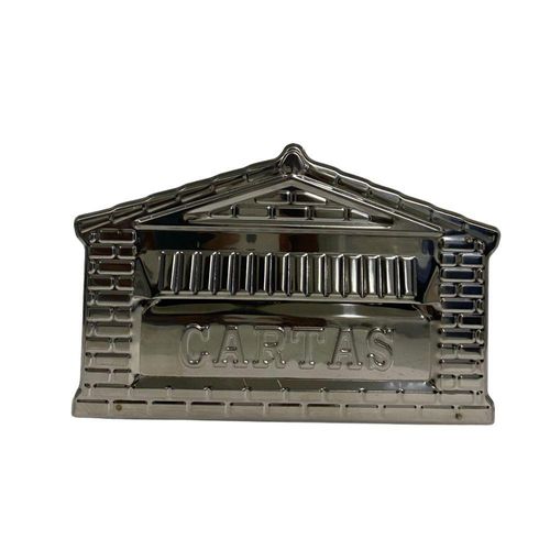 Caixa De Correios Tijolinho Frente E Tampa Traseira Inox 20x25x12cm Cromado