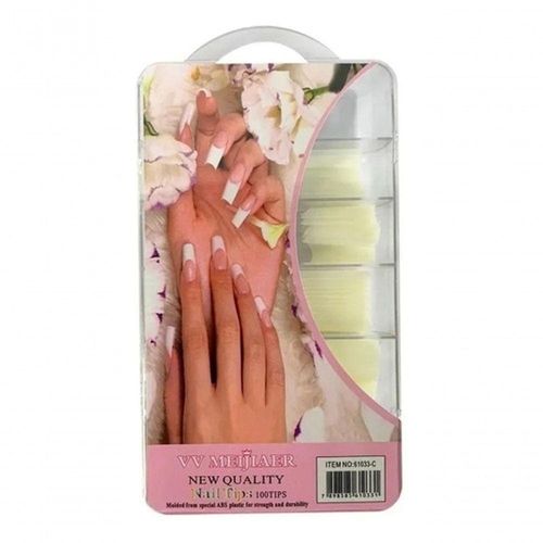 Kit 10 Com 100 Unhas Tips Sorriso Na Caixa Acrílico Oferta