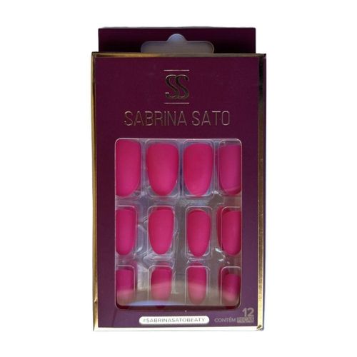Sabrina Sato Unhas Postiças Autocolantes Pink Ss2192-3 Com 12