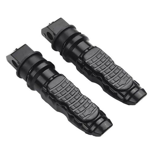 Pedaleira Esportiva De Moto Universal - Par Em Alumínio Cromado Para Diversas Marcas E Modelos Cor:preto