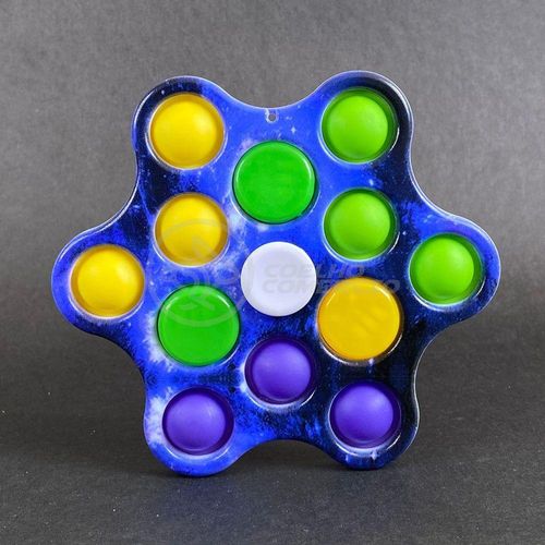 Hand Spinner Pop It Com Luz Led Anti Stress Azul