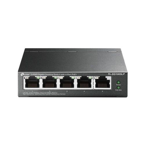 Switch Gigabit Profissional 10-100-1000 C- 5 Portas (sendo 4 Poe) Tl-sg1005lp Smb