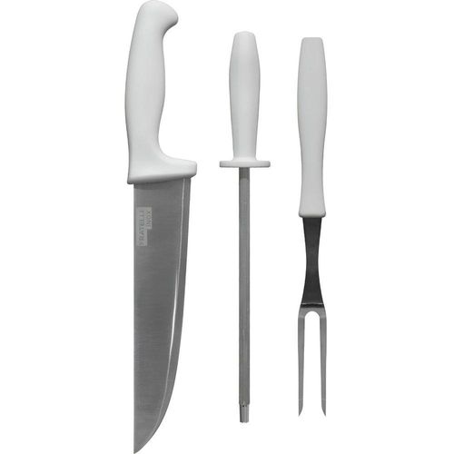 Kit Jogo De Faca Inox Para Churrasco Profissional 3 Peças