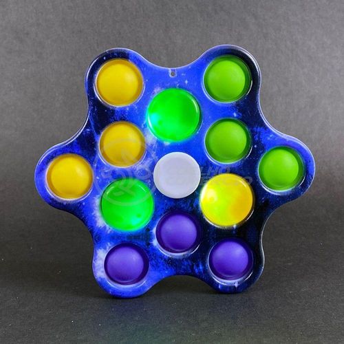 Hand Spinner Pop It Com Luz Led Anti Stress Azul