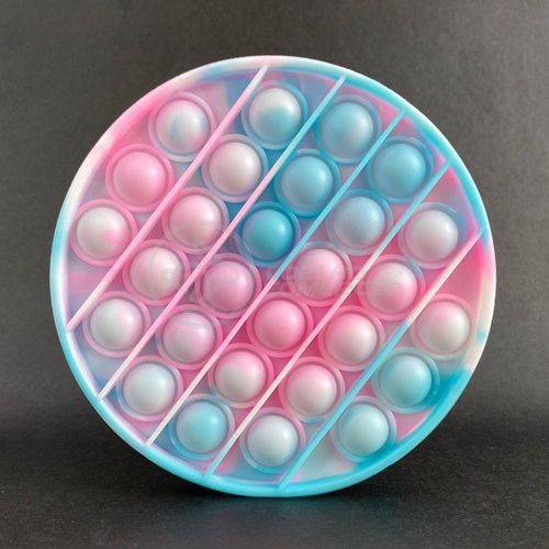 Pop It Tie Dye Circular Anti Stress Rosa E Azul
