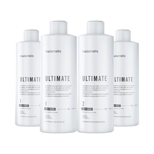 Kit 2 Escovas Progressivas Madame Lis Ultimate + Shampoo Limpeza Profunda 1 Litro