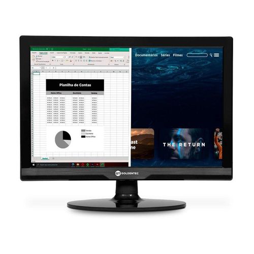 Monitor 19" LED HDMI Goldentec para Imagens Nítidas e Rápidas