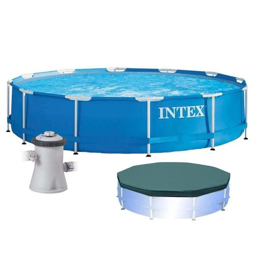 Piscina Intex Litros Estrutural Azul Capa Bomba Filtrante 220v