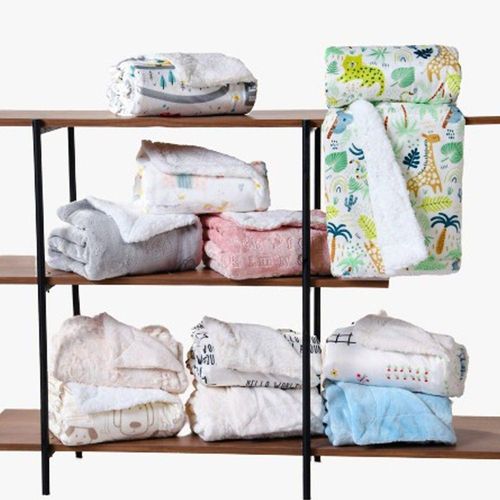 Manta Bebê Sherpa/Flannel 100X75 Dupla Face