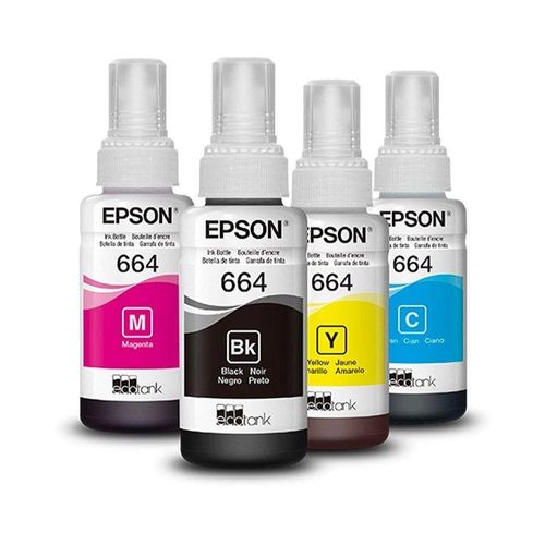 Kit Tinta Epson T664 4 Cores 664 L395 L380 L375 L220 L455 - Refil