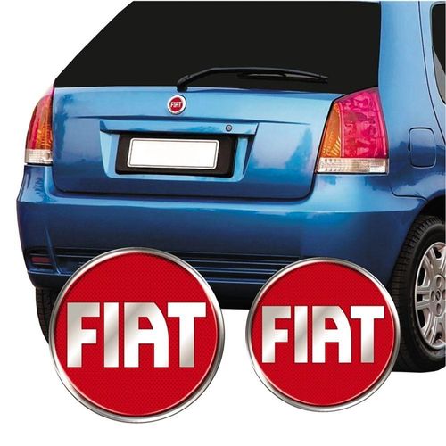 Adesivo Resinado Emblema Frontal E Traseiro Palio Vermelho Cor Vermelho