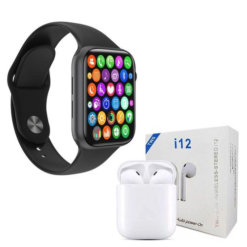Kit 1 Smartwatch Preto Pulseira + 1 Fone I12 Tws