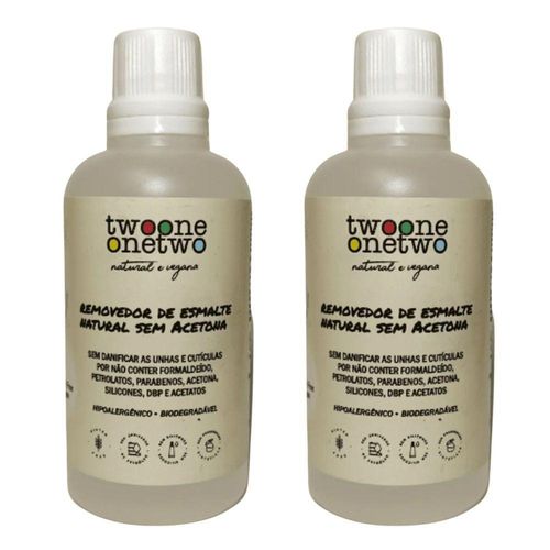 Kit 2 Removedores De Esmalte Sem Acetona - Natural Vegana - Twoone Onetwo - 100ml