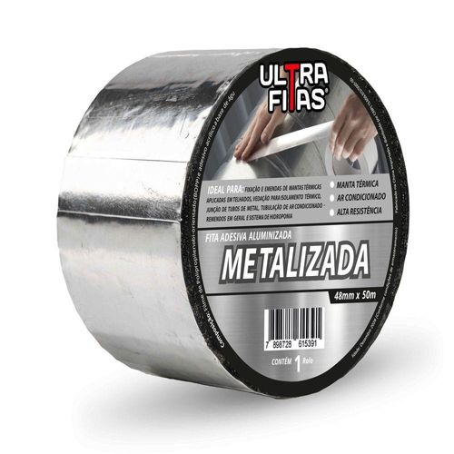 Fita Adesiva Metalizada Ar Condicionado 48 Mm X 50 Metros