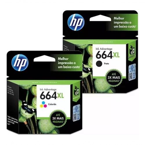 Cartucho De Tinta Hp 664xl Kit 664 Color F6v30ab F6v31ab | 1115 2136 3636 3836 3635 4676 | Original
