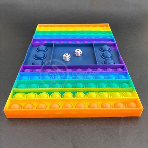 Tabuleiro Big Pop It Jogo Fidget Toy Anti Stress Arco Íris.