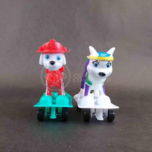 Kit 4 Bonecos Brinquedos Patrulha Canina Com Skate 8Cm