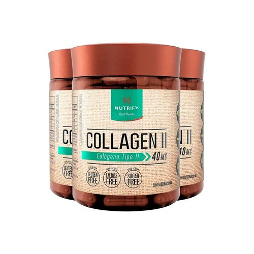Kit 3 Collagen Ii Colágeno Tipo 2 Nutrify 60 Cápsulas