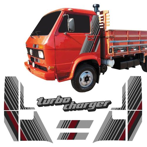 Adesivo Faixa Lateral Caminhão Volkswagen 91 Adesivos Turbo Charger Cor Vermelho