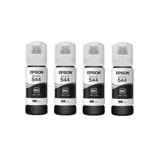 Kit 4 Tintas Epson 544 T544 Preto Para Impressora L-3110 L-3150 L-3250 - Refill