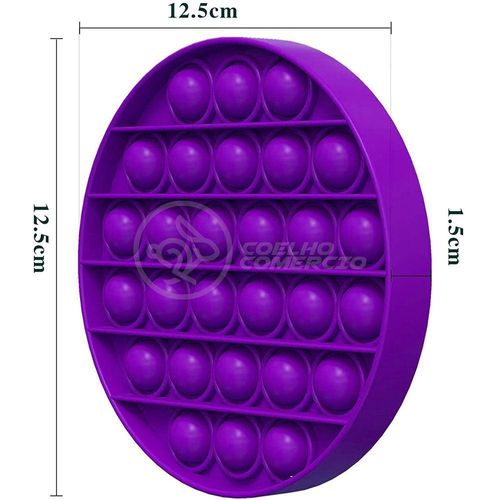 Pop It Circular Anti Stress Estourar Bolha Roxo
