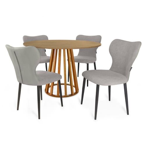 Mesa de Jantar Redonda Talia 120cm/4 Cadeiras Jacobsen