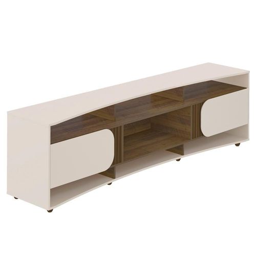 Rack Bancada Para Tv 86 Pol 220 Cm 4501 Off White Pinho Arly Off White Pinho
