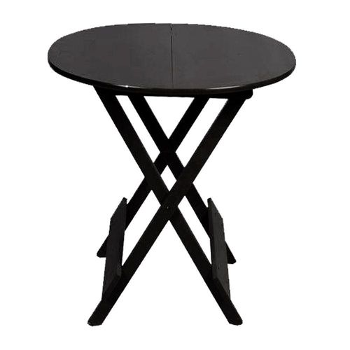 Mesa Para Restaurante Dobravel De Madeira 70 Redonda - Preto - Preto