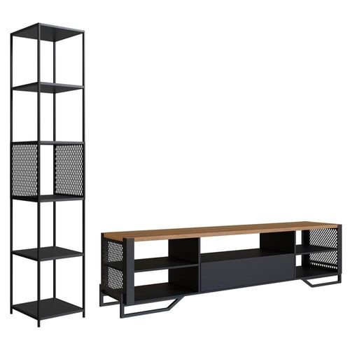 Rack 1 Gaveta Estante Com Prateleira Industrial 17x23 Preto Mell Pp Preto Mell