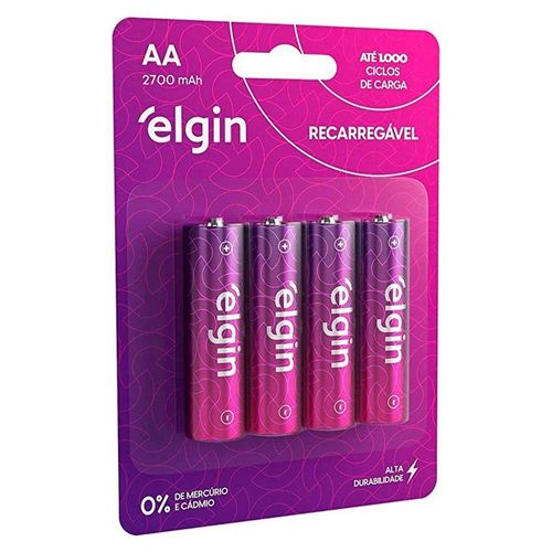 Pilha Recarregável Aa 2700mah Blister C-4 Elgin Original único