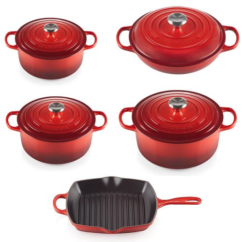 KIT DE PANELAS LE CREUSET REDONDA BUFFET GRELHA
