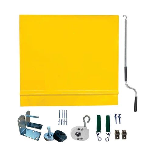 Toldo Cortina Amarelo - 1,50m X 1,90m - Kit Completo