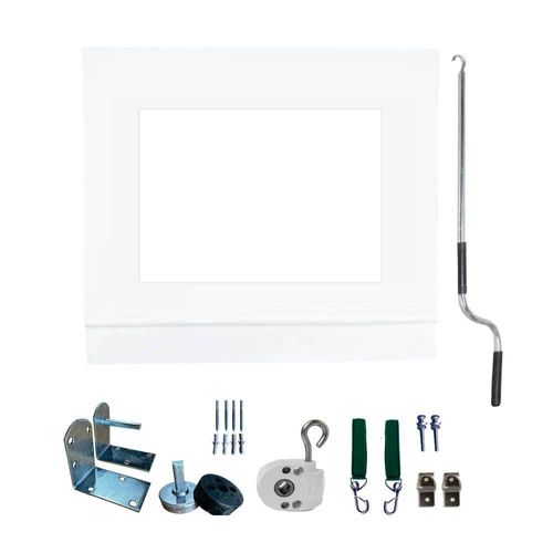 Toldo Cortina Branco C/ Visor - 2,90m X 2,50m - Kit Completo