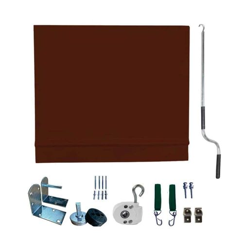 Toldo Cortina Marrom - 3,90m X 2,30m - Kit Completo