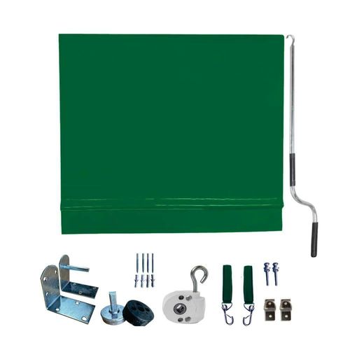Toldo Cortina Verde - 3,60m X 1,50m - Kit Completo