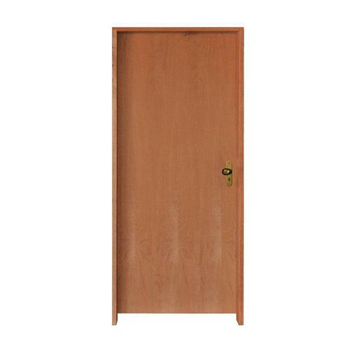 Kit Porta Lisa Padrão Imbuia 62 X 2.10 Batente 14cm Fechadura Externa Lado Esquerdo - Hale