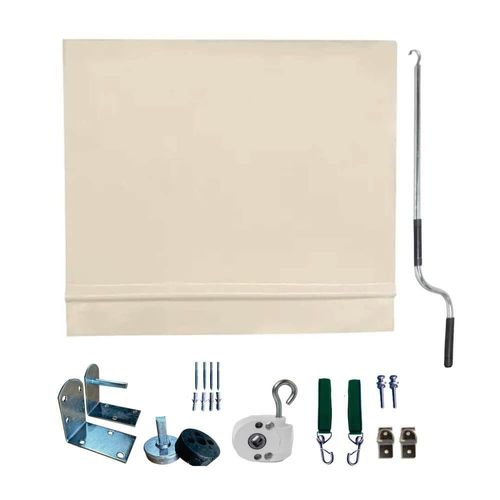 Toldo Cortina Bege - 3,40m X 3,20m - Kit Completo