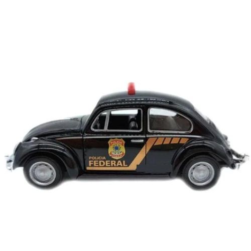 Miniatura Carro Antigo Fusca Policia Abre Portas E Capô