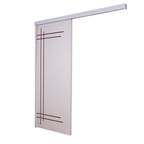 Porta De Correr Branco Prime Frisada F05 210x100