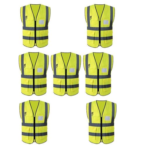 Colete Refletivo Sinalizador Epi7 Unidades Segurança Trabalho Blusao Fluorescente Obra Sinalizaçao
