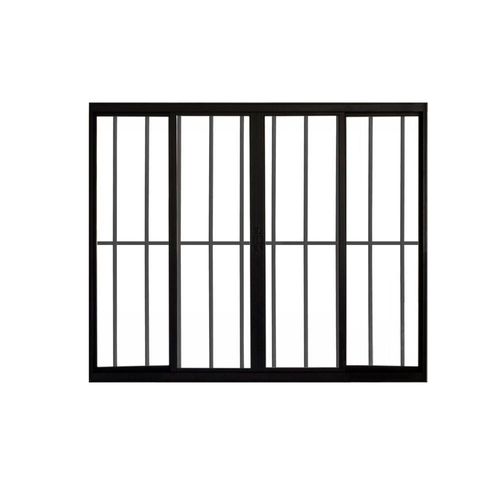Janela 4 Folhas De Correr C/ Grade 1.00 X 1.50 Alumínio Preto Linha Modular - Hale