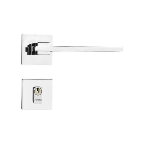 Fechadura Nina Cromada Roseta Quadrada 55mm Pado Externa