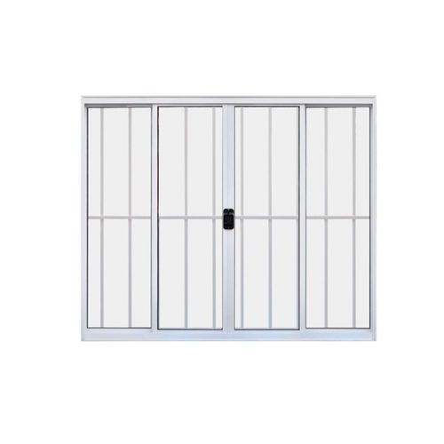 Janela 4 Folhas De Correr C/ Grade 1.00 X 1.50 Alumínio Branco Linha Modular - Hale