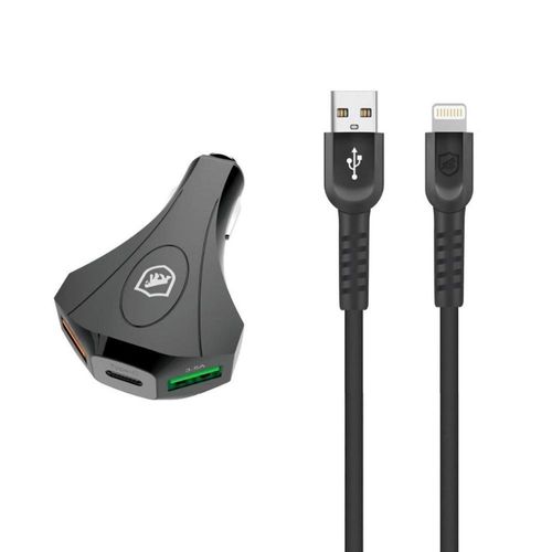 Kit Carregador Veicular Tank E Cabo Dual Shock Lightning - Gshield