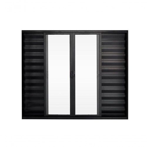 Veneziana 6 Folhas De Correr S/grade 1.00 X 1.00 Alumínio Preto Linha Modular - Hale