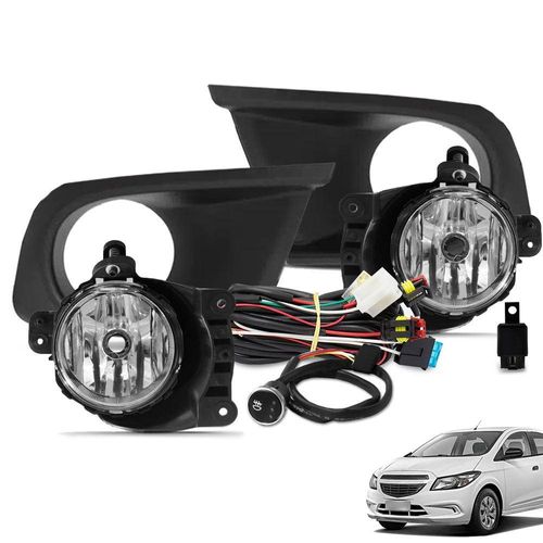 Kit Farol De Milha Onix Ls Joy 2017 A 2019 Botão Touch E Moldura Preto