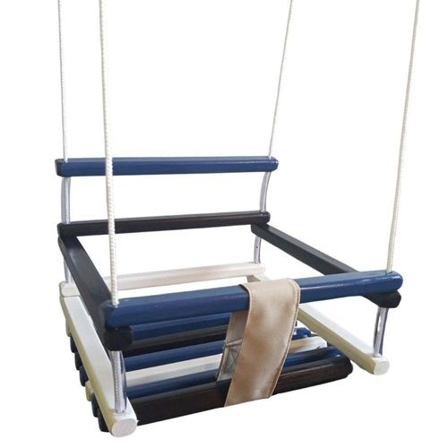 Balanço Gangorra Infantil Madeira 50x40 Azul Suporta 100kg.
