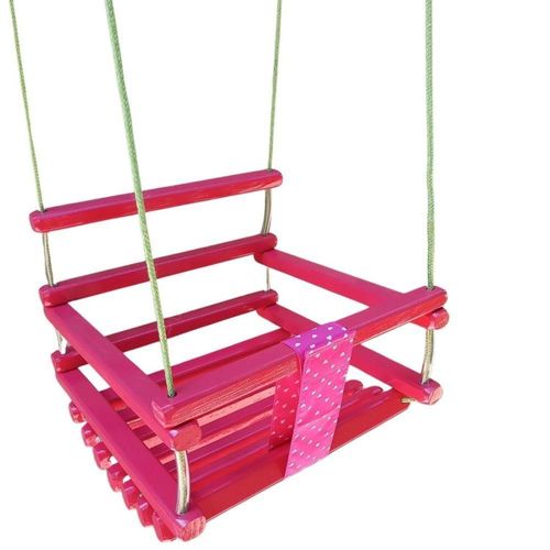 Balanço Gangorra Infantil Madeira 35x35 Pink Suporta 80kg.