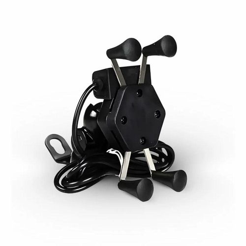 Suporte Garra Para Celular Moto Universal Com Carregador Usb