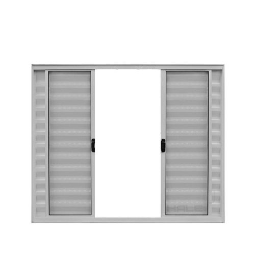 Veneziana 6 Folhas De Correr S/grade 1.00 X 2.00 Alumínio Branco Linha Modular - Hale